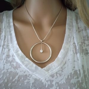 LC Lauren Conrad Open Circle Diamond Pendant Necklace